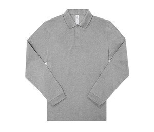 B&C BCU425 - Long-sleeved fine piqué poloshirt Sport Grey